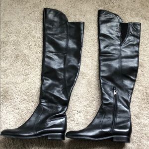 Franco Sarto Moto Black Leather Boot 6.5M